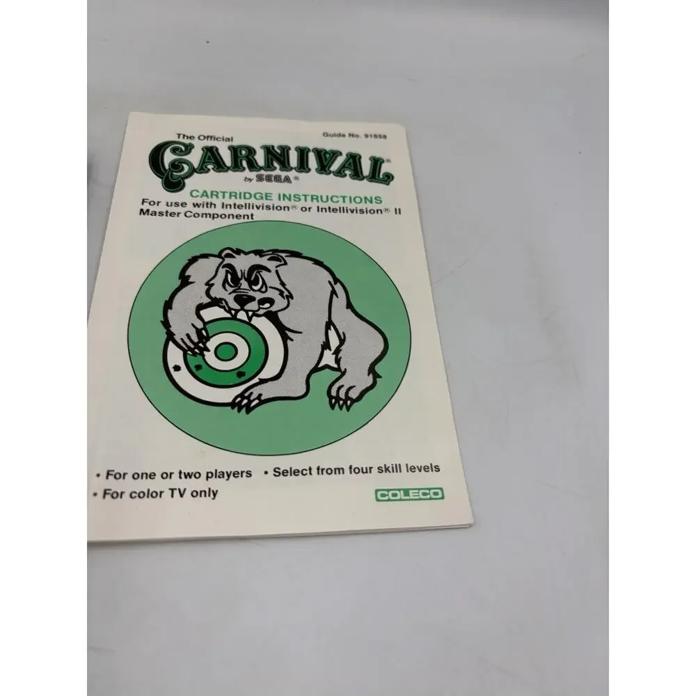 Carnival (Intellivision, 1982) With Manual and Box - FAST Shipping